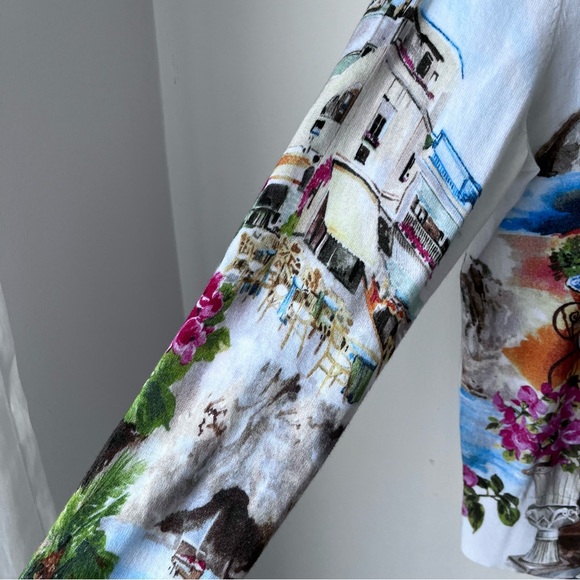 Talbots Coastal Print Charming Cardigan Lightweight Size L - Picture 8 of 13